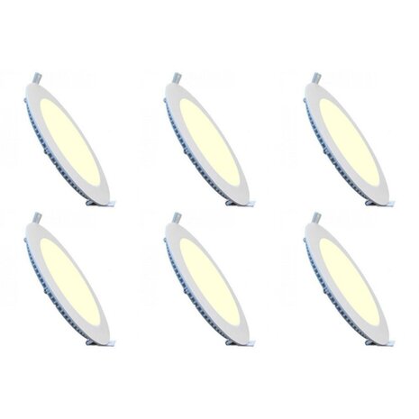 LED Downlight Slim 6 Pack - 6W Inbouw Dimbaar Warm Wit 2700K Ø120mm LED Downlight Slim 6 Pack - 6W Inbouw Dimbaar Warm Wit 2700K Ø120mm