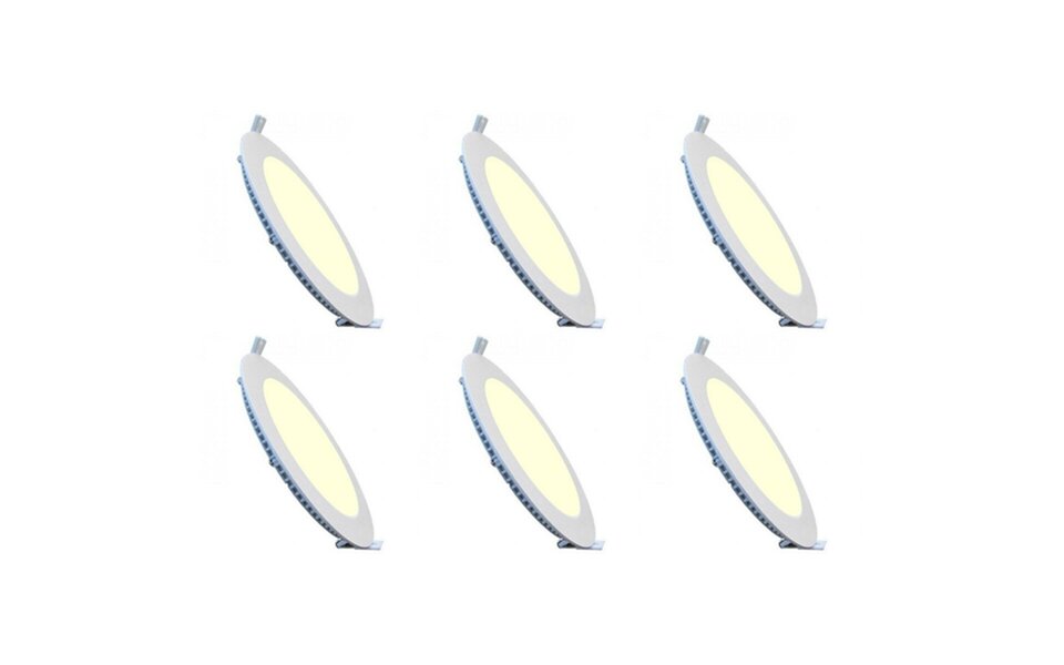 HLW LED LED Downlight Slim 6 Pack - 6W Inbouw Dimbaar Warm Wit 2700K Ø120mm HLW LED LED Downlight Slim 6 Pack - 6W Inbouw Dimbaar Warm Wit 2700K Ø120mm