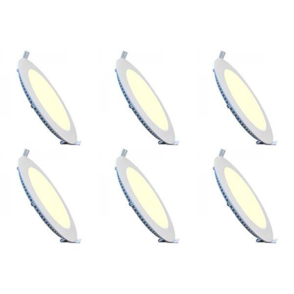 HLW LED LED Downlight Slim 6 Pack - 6W Inbouw Dimbaar Warm Wit 2700K Ø120mm HLW LED LED Downlight Slim 6 Pack - 6W Inbouw Dimbaar Warm Wit 2700K Ø120mm