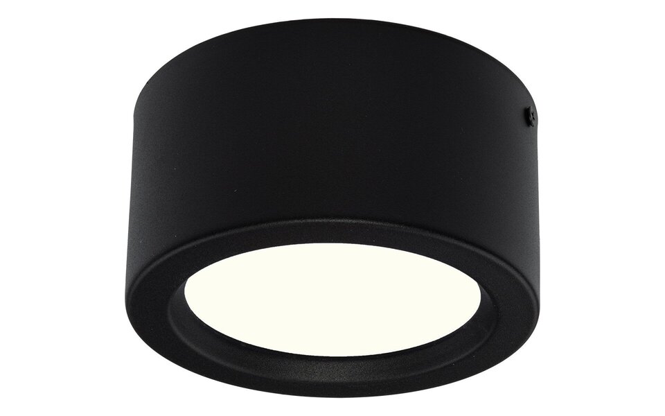 HLW LED Surface-Mounted LED Downlight 10W - Round Matte Black LED Lamp Natural White 4200K Ø140mm