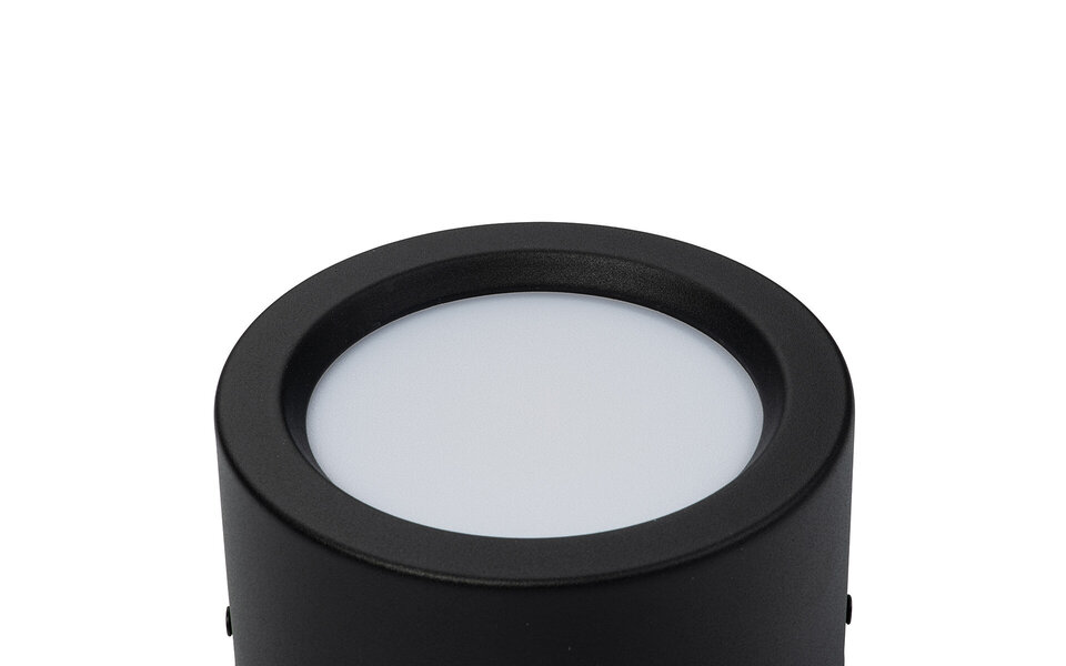 HLW LED Surface-Mounted LED Downlight 10W - Round Matte Black LED Lamp Natural White 4200K Ø140mm