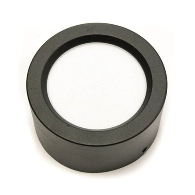 HLW LED Surface-Mounted LED Downlight 10W - Round Matte Black LED Lamp Natural White 4200K Ø140mm