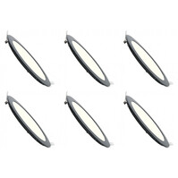 LED Downlight Slim 6 Pack - Recessed LED Lamp 3W Matte Black