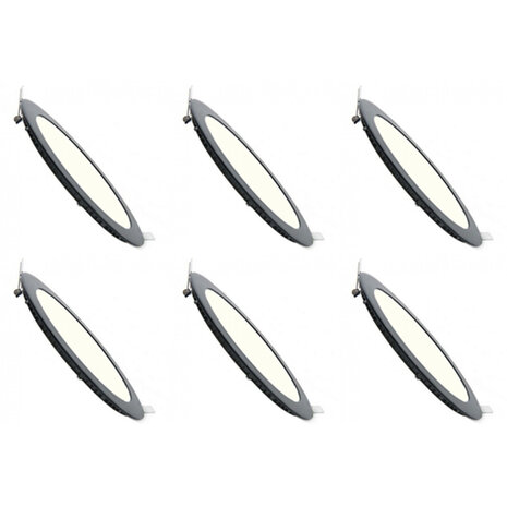 LED Downlight Slim 6 Pack - Inbouw LED Downlight 3W Natuurlijk Wit 4200K Ø83mm LED Downlight Slim 6 Pack - Inbouw LED Downlight 3W Natuurlijk Wit 4200K Ø83mm