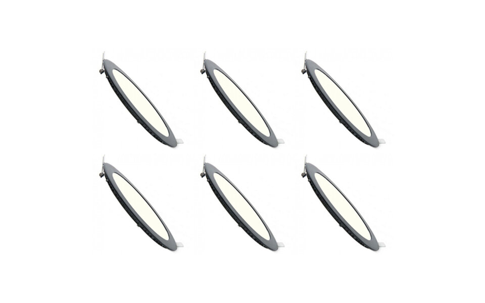 HLW LED LED Downlight Slim 6 Pack - Inbouw LED Downlight 3W Natuurlijk Wit 4200K Ø83mm