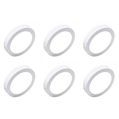 LED Downlight 6 Pack - Opbouw LED Downlight 12W Koud Wit 6000K Rond Ø170mm LED Downlight 6 Pack - Opbouw LED Downlight 12W Koud Wit 6000K Rond Ø170mm