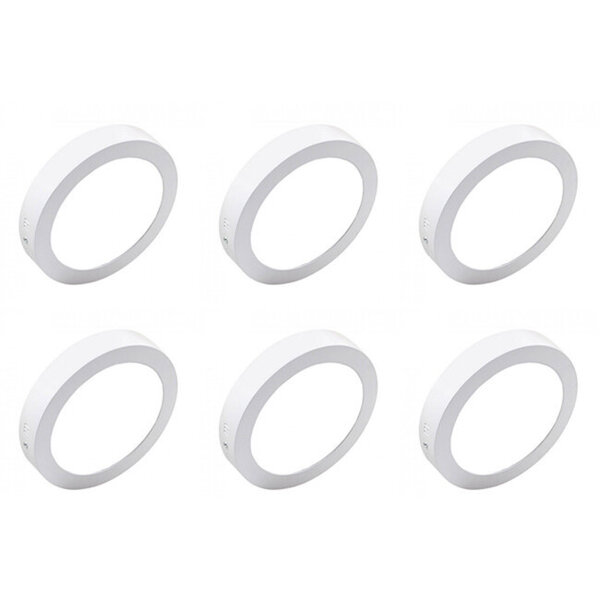 HLW LED LED Downlight 6 Pack - Opbouw LED Downlight 12W Koud Wit 6000K Rond Ø170mm HLW LED LED Downlight 6 Pack - Opbouw LED Downlight 12W Koud Wit 6000K Rond Ø170mm