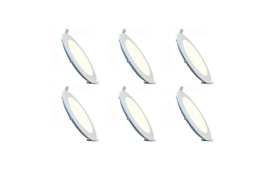 HLW LED Inbouw LED Downlight Slim 6 Pack - Rond 3W Dimbaar LED Lamp Natuurlijk Wit