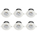 LED Spot 6 Pack - Inbouw LED Downlight 6W, Waterdicht IP65, Natuurlijk Wit 4200K