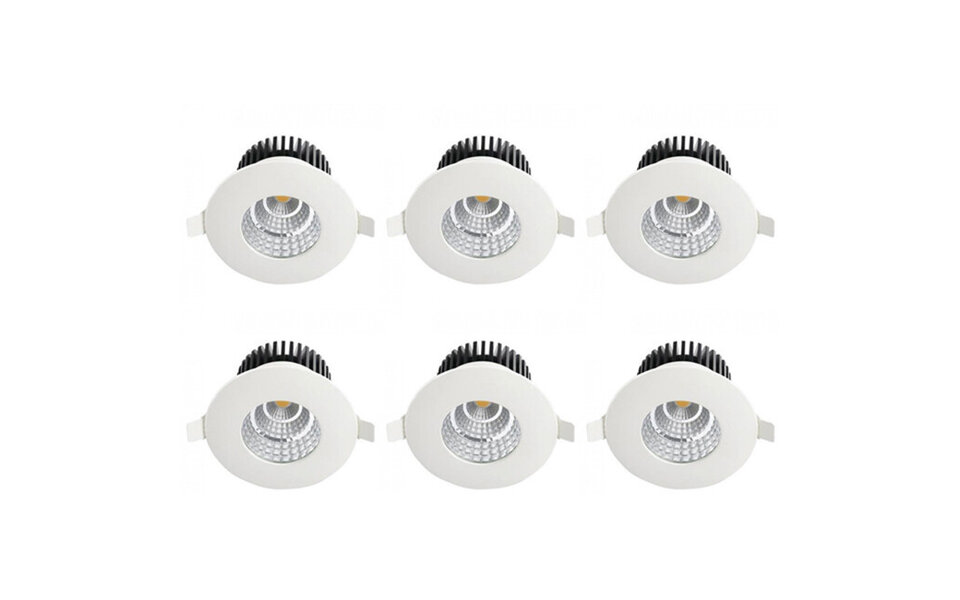 HLW LED LED Spot 6 Pack - Recessed LED Downlight 6W, Waterproof IP65, Natural White 4200K