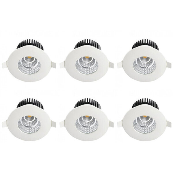 HLW LED LED Spot 6 Pack - Inbouw LED Downlight 6W, Waterdicht IP65, Natuurlijk Wit 4200K HLW LED LED Spot 6 Pack - Inbouw LED Downlight 6W, Waterdicht IP65, Natuurlijk Wit 4200K