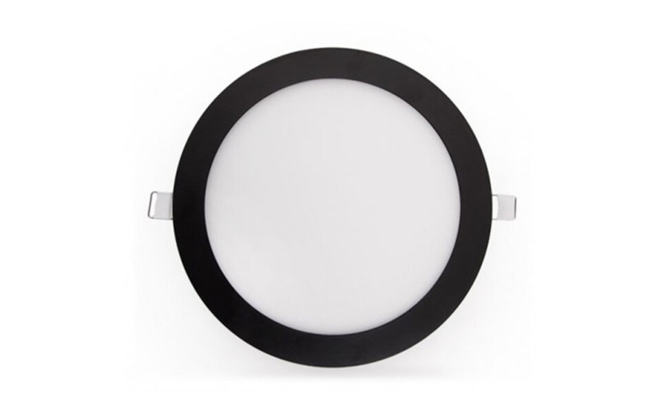 HLW LED Recessed LED Downlight Slim 6W - Natural White 4200K, Matte Black Aluminum Ø120mm