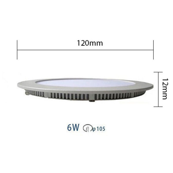 HLW LED Inbouw LED Downlight Slim 6W - Natuurlijk Wit 4200K, Mat Zwart Aluminium Ø120mm