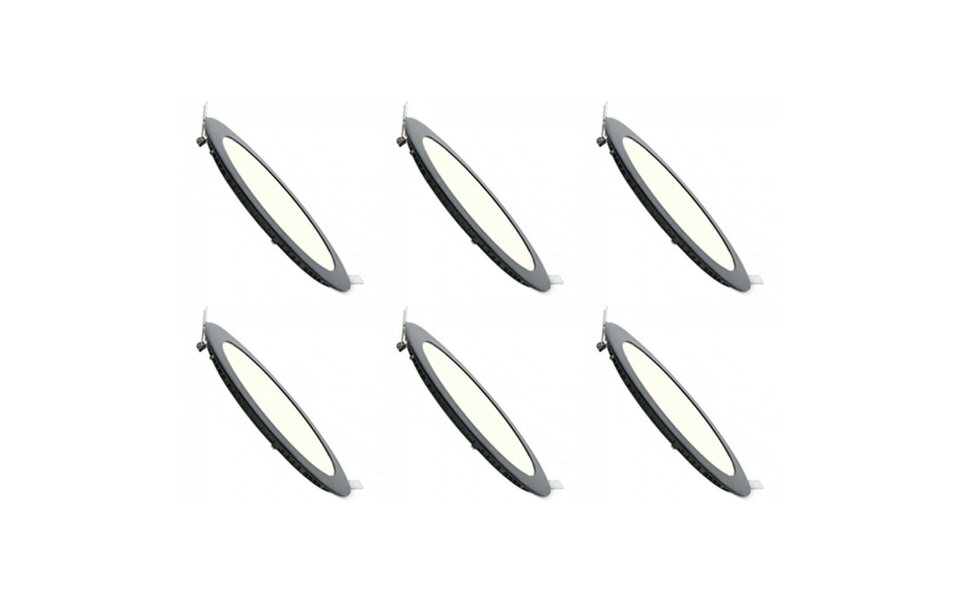 HLW LED LED Downlight Slim 6 Pack - Inbouw LED Downlight 6W Natuurlijk Wit 4200K