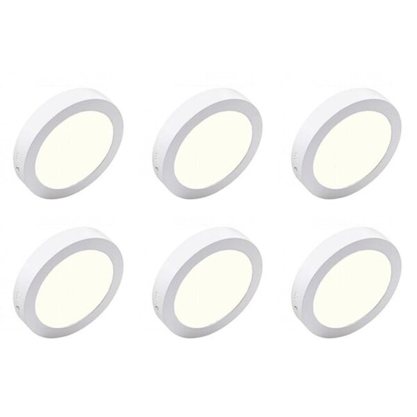 HLW LED Opbouw LED Downlight 6 Pack 18W - Ronde LED Lamp Ø225mm Natuurlijk Wit HLW LED Opbouw LED Downlight 6 Pack 18W - Ronde LED Lamp Ø225mm Natuurlijk Wit