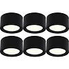 LED Downlight 6 Pack 10W - Opbouw LED Lamp Mat Zwart Ø140mm LED Downlight 6 Pack 10W - Opbouw LED Lamp Mat Zwart Ø140mm