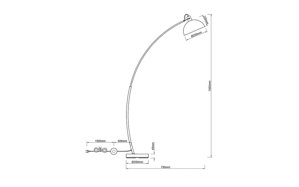 HLW LED LED Vloerlamp Trion Recine - Mat Zwarte 1-lichts Vloerlamp met E27 Fitting