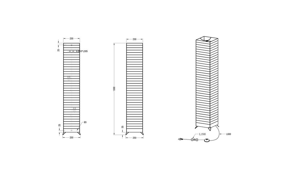 HLW LED Modern LED Floor Lamp Trion Bamino - White Floor Lamp with 2 light points and E27 fitting