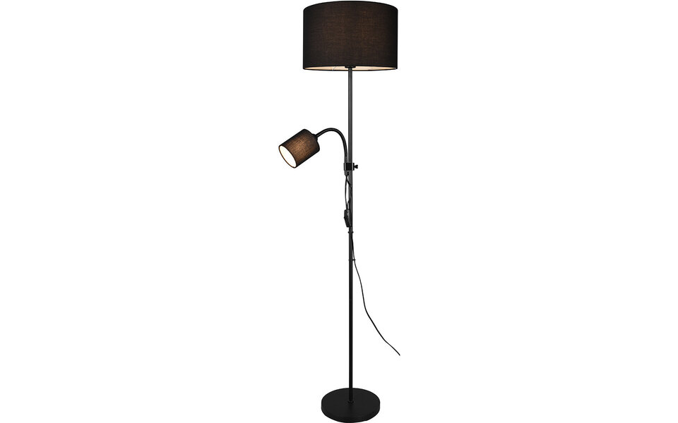 HLW LED Stylish LED Floor Lamp Trion Owino - Matte Black Floor Lamp with 2 Light Points