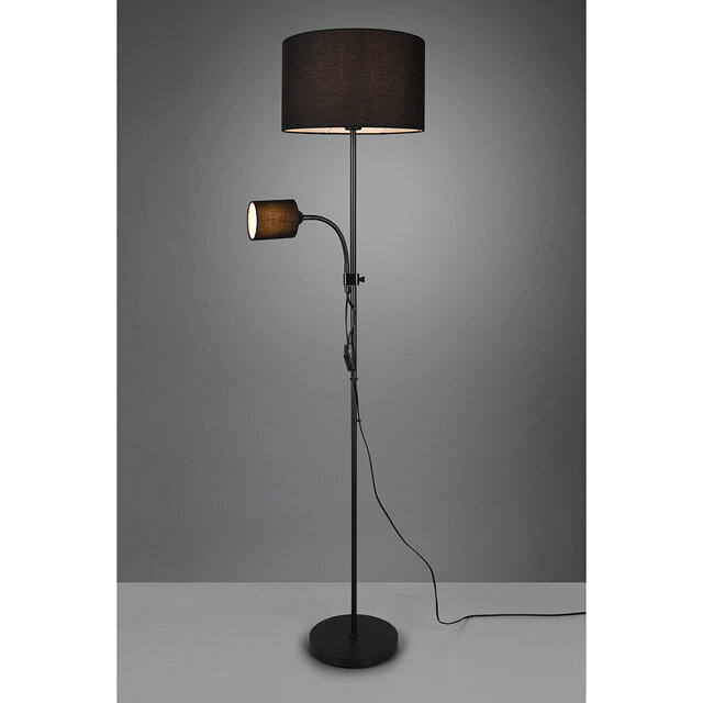 HLW LED Stylish LED Floor Lamp Trion Owino - Matte Black Floor Lamp with 2 Light Points
