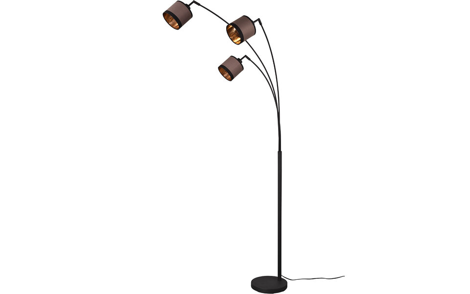 HLW LED LED Vloerlamp Trion Vamos - 3-lichts Mat Zwarte Metalen Vloerlamp