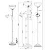 HLW LED LED Floor Lamp Trion City - Metal 2-light floor lamp with E27 & E14 socket