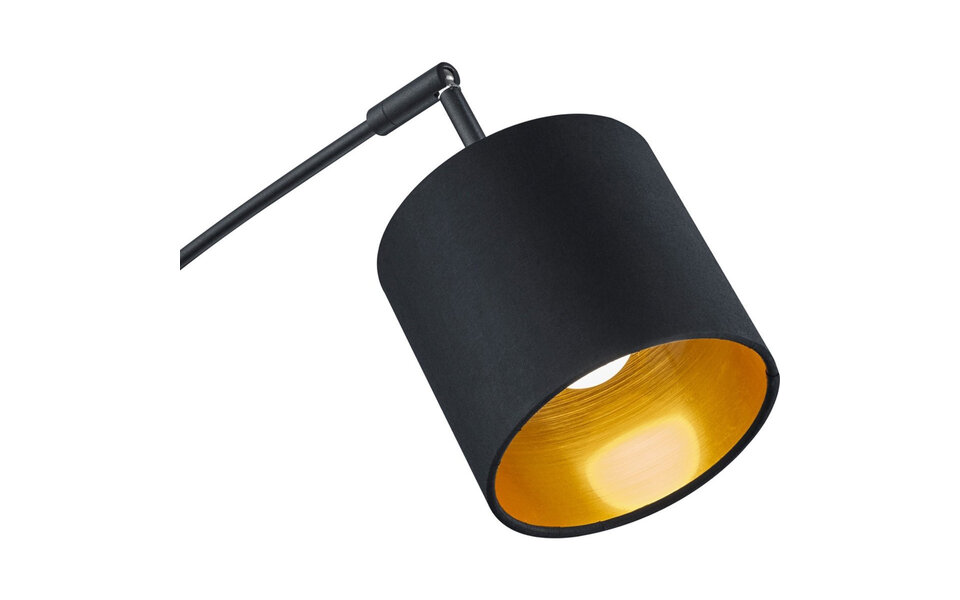 HLW LED LED Vloerlamp Trion Torry - Mat Zwart & Gouden Vloerlamp - 5-lichts - 28W LED