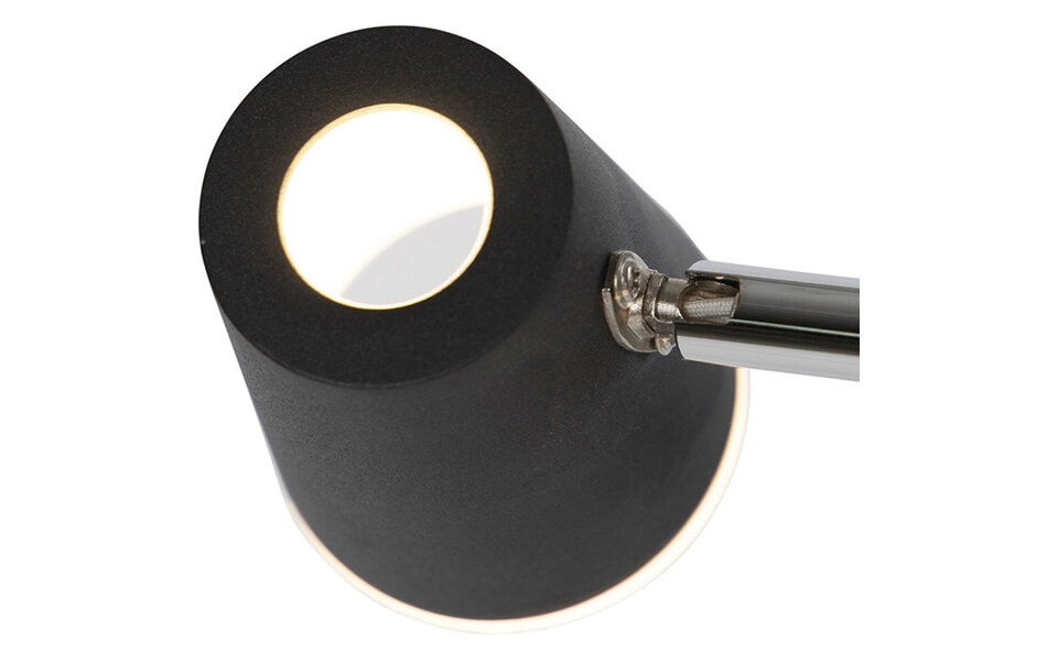 HLW LED LED Vloerlamp Dimbaar - Zwarte & Witte Vloerlamp met Warm Wit 2700K-3000K, 7W LED