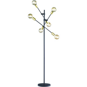LED Vloerlamp Trion Ross - Mat Gouden Design & 6 Lichtpunten LED Vloerlamp Trion Ross - Mat Gouden Design & 6 Lichtpunten