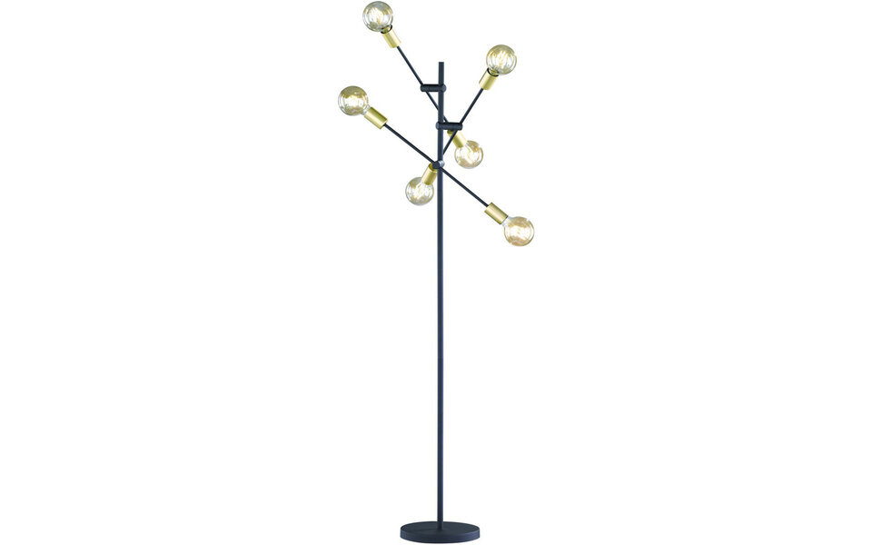 HLW LED LED Floor Lamp Trion Ross - Matte Gold Aluminum Floor Lamp with 6 E27 Light Points