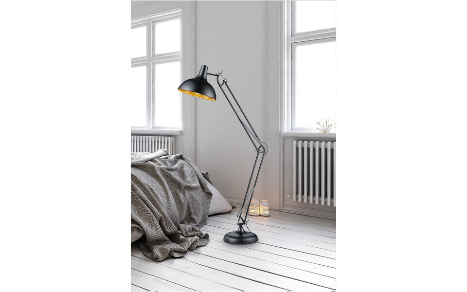 HLW LED Adjustable LED Floor Lamp Trion Salvy - Matte Black Aluminum LED Lamp