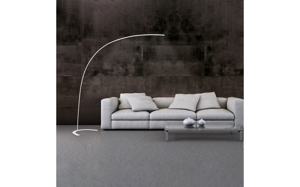 HLW LED Dimmable LED Floor Lamp 18W - Warm White 2700K–3000K - Matte White Aluminum