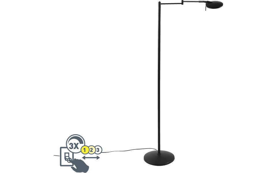 HLW LED LED Floor Lamp Dimmable 8W - Warm White 2700K–3000K - Black & White Floor Lamp