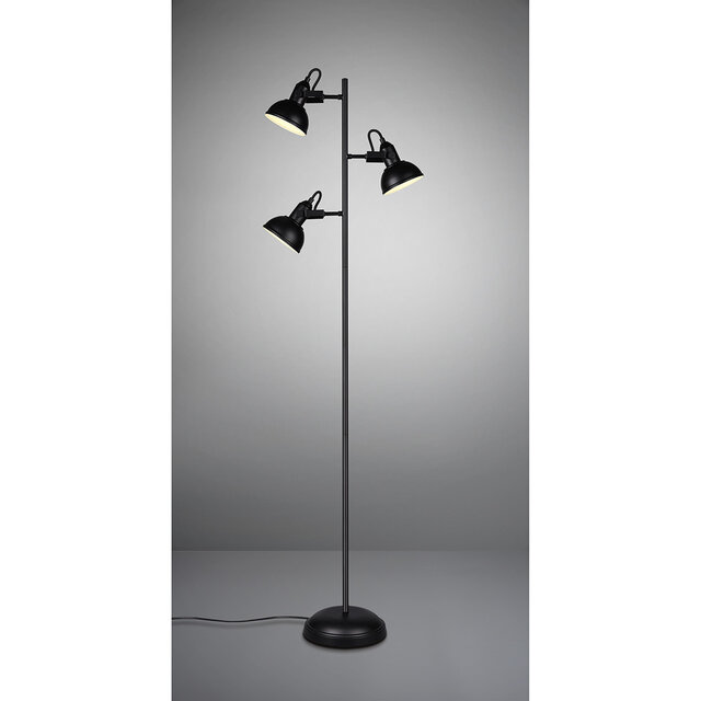 HLW LED LED Floor Lamp Trion Gini - Black floor lamp with 3 light points and E14 fitting
