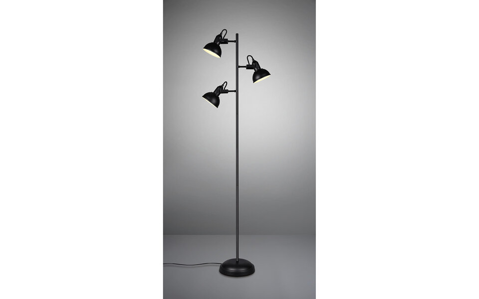 HLW LED LED Vloerlamp Trion Gini - Zwarte vloerlamp met 3 lichtpunten en E14 fitting
