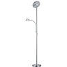 slanke dimbare LED vloerlamp met warm wit licht en nikkelkleurige afwerking, 22W vermogen, 2050 lumen