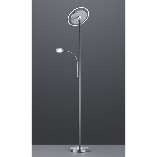 HLW LED White Dimmable LED Floor Lamp 18W - Warm White 2700K–3000K, Modern Round Design