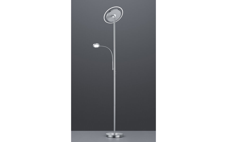 HLW LED Witte Dimbare LED Vloerlamp 18W - Warm Wit 2700K–3000K, Modern Rond Design