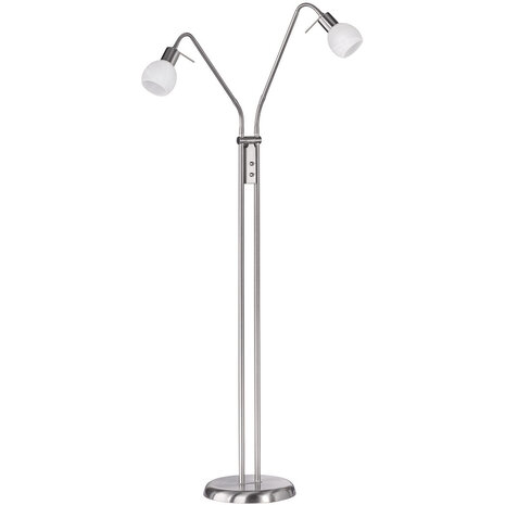 LED Vloerlamp Trion Besina - 2-lichts met E14 fitting en flexibele armen, Mat Nikkel LED Vloerlamp Trion Besina - 2-lichts met E14 fitting en flexibele armen, Mat Nikkel