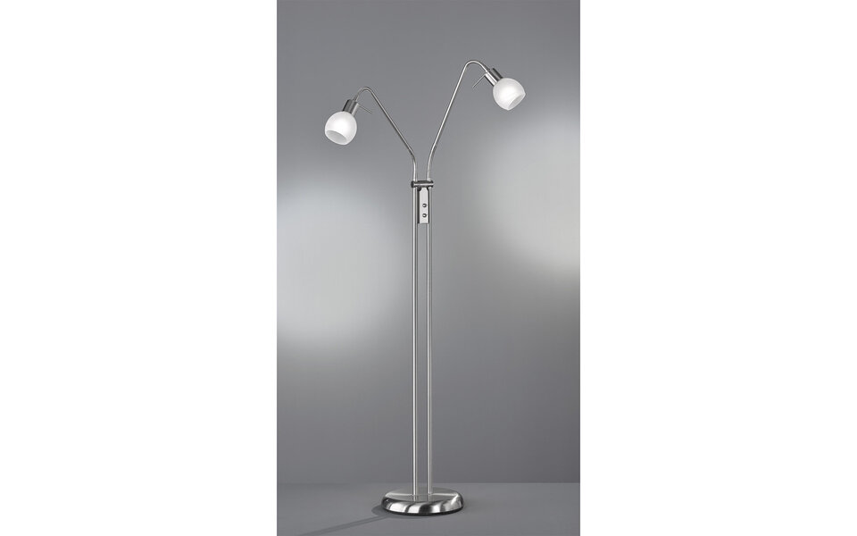 HLW LED LED Floor Lamp Trion Besina - 2-light with E14 fitting and flexible arms, Matte Nickel