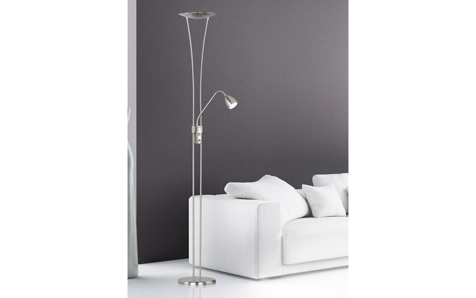 HLW LED LED Vloerlamp Trion Azorina – Dimbaar, Warm Wit 2700K–3000K, 20W LED, Witte Vloerlamp