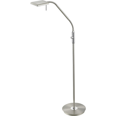 LED Vloerlamp 12W Dimbaar - Warm Wit 2700K-3000K - Witte Vloerlamp Mat Nikkel LED Vloerlamp 12W Dimbaar - Warm Wit 2700K-3000K - Witte Vloerlamp Mat Nikkel