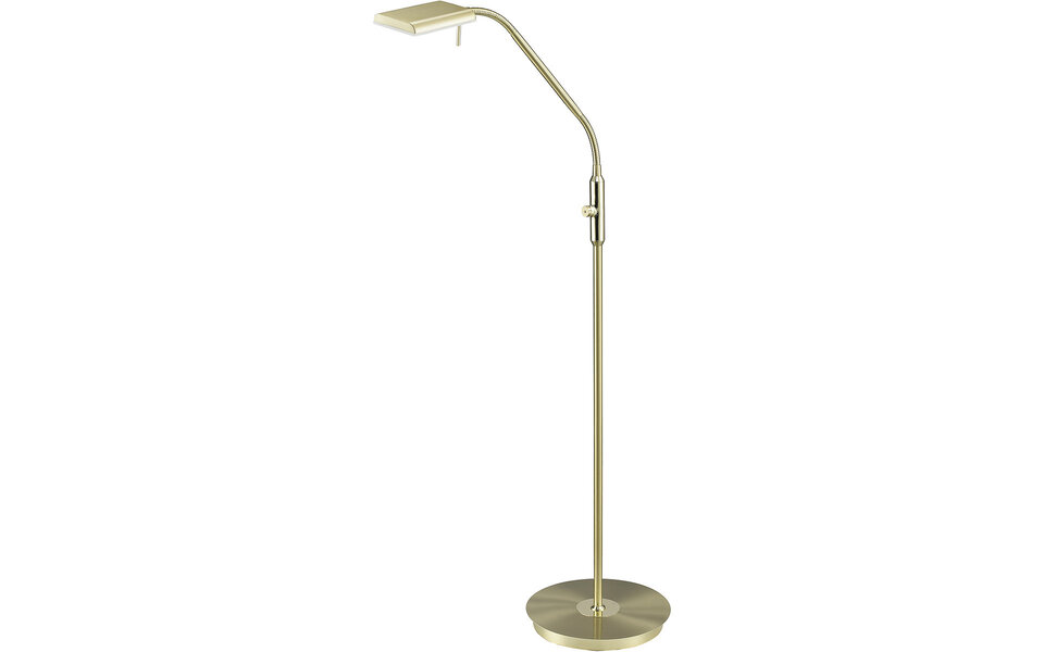 HLW LED Dimmable LED Floor Lamp Bernaro - 12W, Warm White 2700K–3000K, Matte Gold Finish