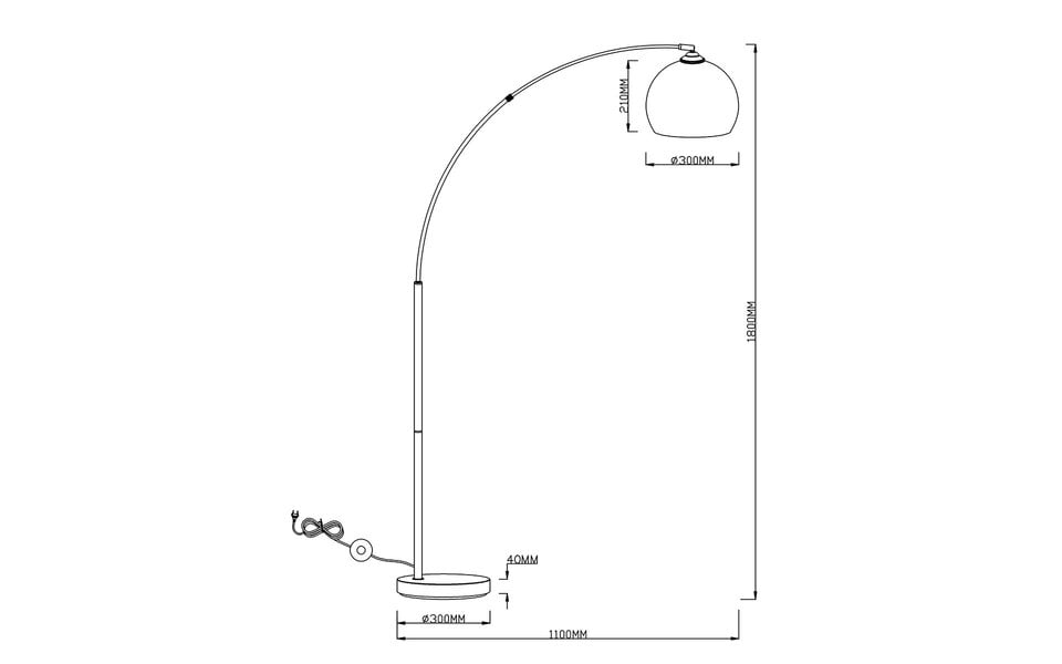 HLW LED LED Floor Lamp Trion Brostila - Round, Glossy Chrome & E27 Fitting