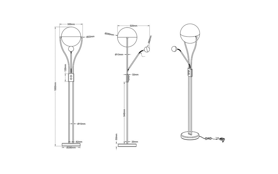 HLW LED Dimmable LED Floor Lamp 25W - Warm White 2700K–3000K - White Floor Lamp HLW LED Dimmable LED Floor Lamp 25W - Warm White 2700K–3000K - White Floor Lamp