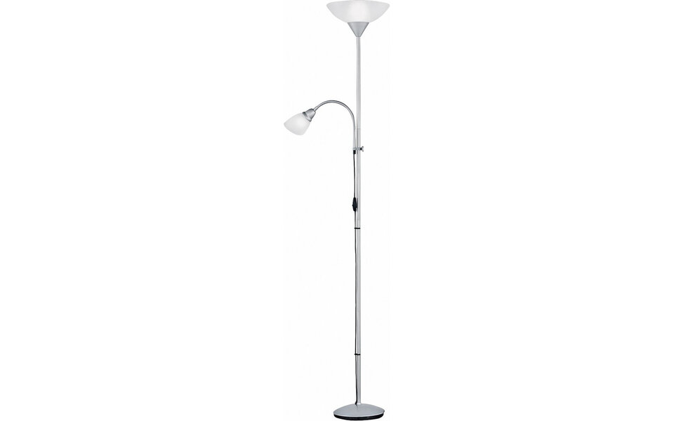 HLW LED LED Floor Lamp Trion Erza with double light points, matte titanium and aluminum