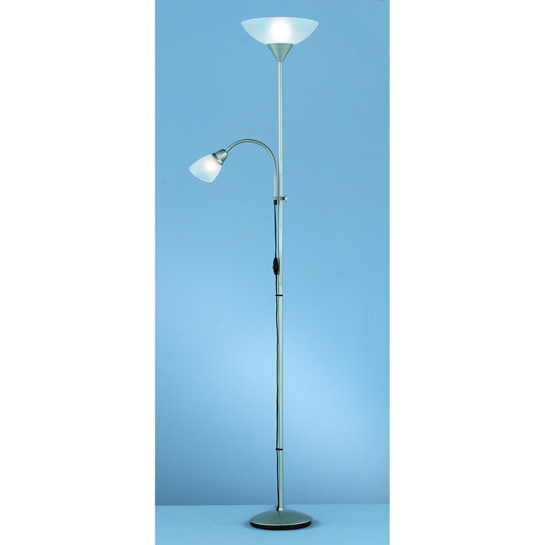 HLW LED LED Vloerlamp Trion Erza met dubbele lichtpunten, mat titaan en aluminium HLW LED LED Vloerlamp Trion Erza met dubbele lichtpunten, mat titaan en aluminium