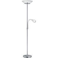LED Vloerlamp Trion Germin - Rond Mat Nikkel & Aluminium