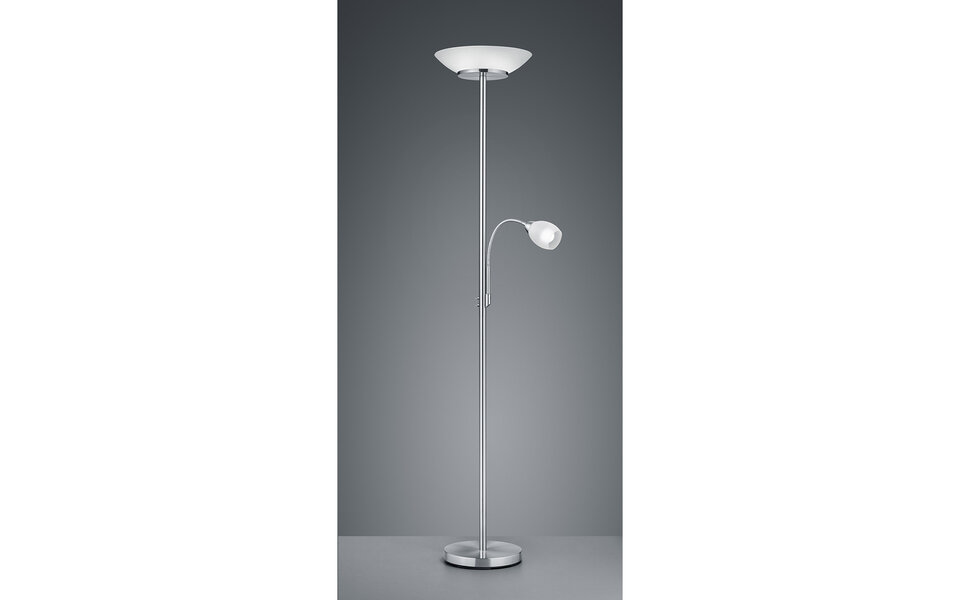 HLW LED LED Floor Lamp Trion Germin with E27 Fitting - Round Design & Matte Nickel HLW LED LED Floor Lamp Trion Germin with E27 Fitting - Round Design & Matte Nickel
