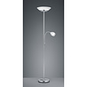 ronde LED vloerlamp in mat nikkel en aluminium met E27 fitting en maximaal 18W vermogen ronde LED vloerlamp in mat nikkel en aluminium met E27 fitting en maximaal 18W vermogen
